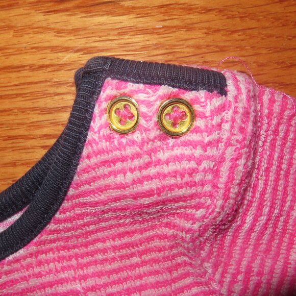 Used Juicy Couture Baby Striped Top with Shoulder Button Detail - Picture 5 of 5